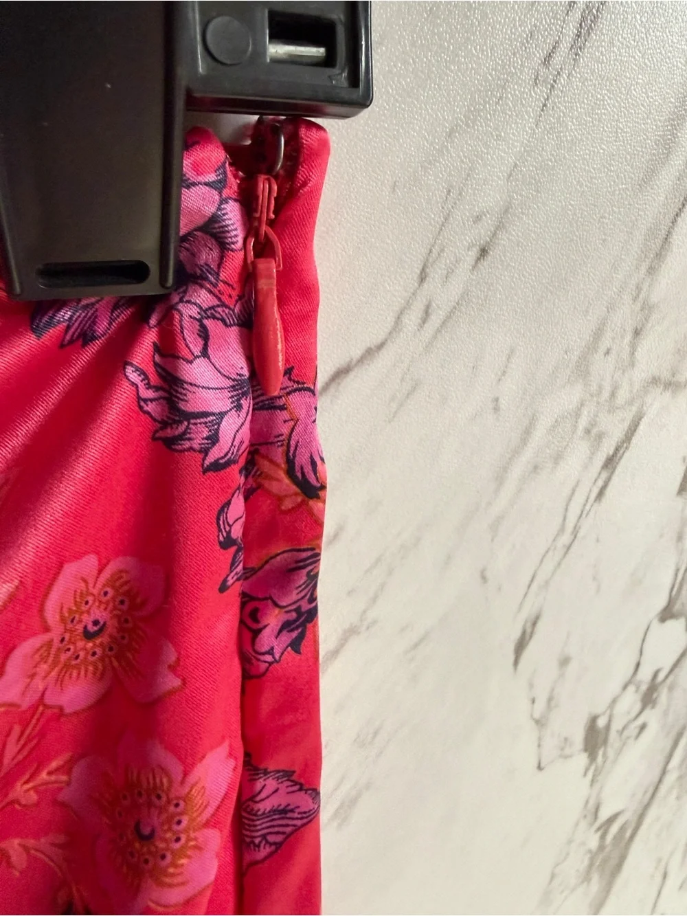 Free People Avas Floral Printed Ruched Slit Magenta Pink Mini Skirt Size 6